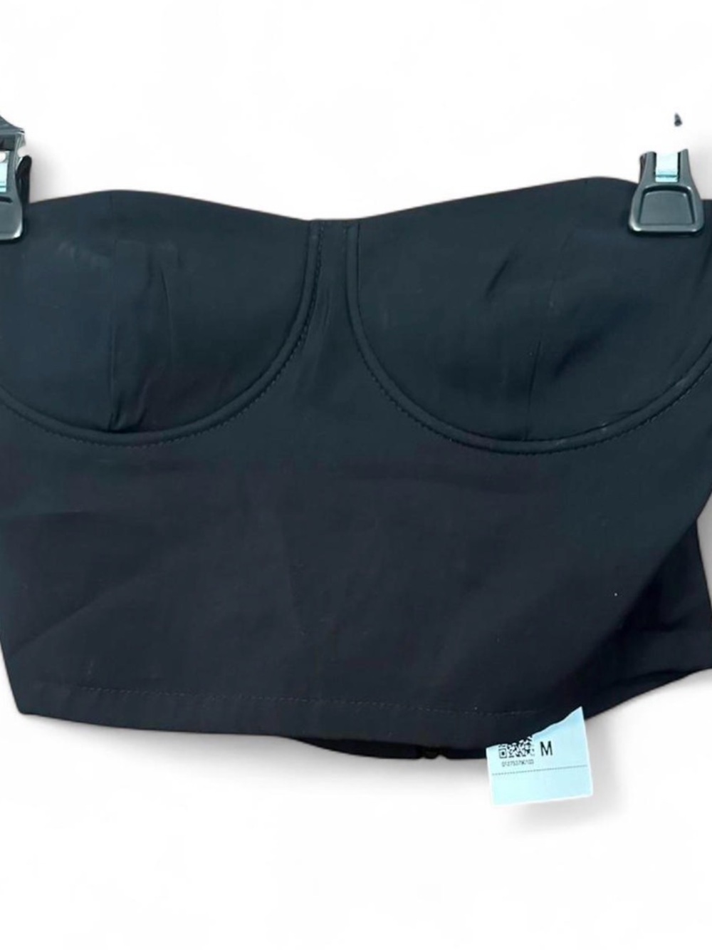 Black Strapless Bustier Top
